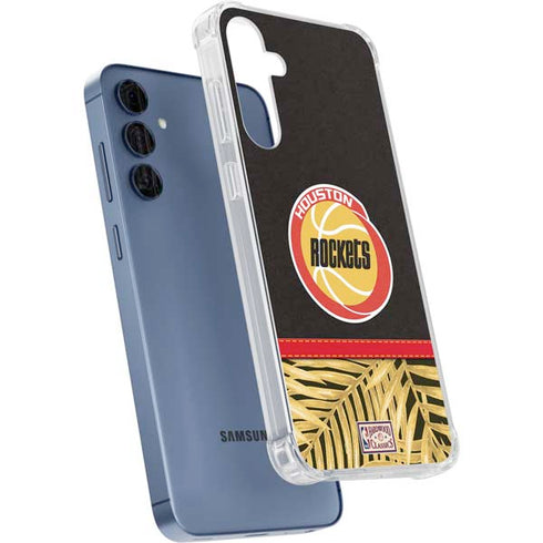 NBA Houston Rockets Retro Palms Galaxy A55 5G Clear Case