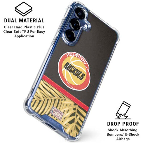 NBA Houston Rockets Retro Palms Galaxy S25 Plus Clear Case