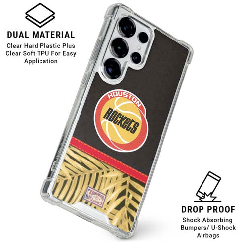 NBA Houston Rockets Retro Palms Galaxy S25 Ultra Clear Case