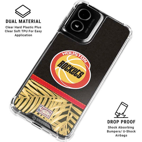 NBA Houston Rockets Retro Palms Moto G Power 5G (2024) Clear Case