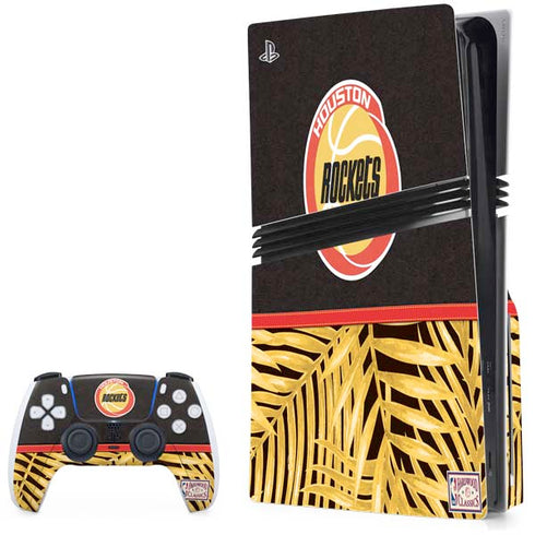 NBA Houston Rockets Retro Palms PS5 Pro Disk Bundle Skin