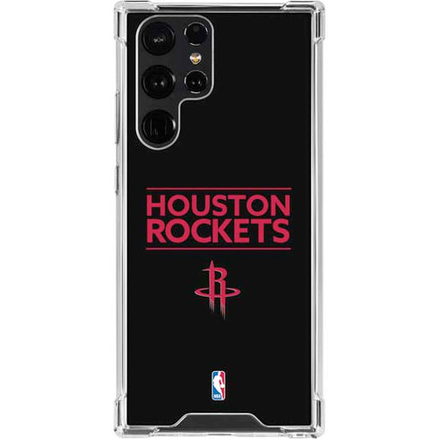 NBA Houston Rockets Standard - Black Galaxy S23 Ultra Clear Case