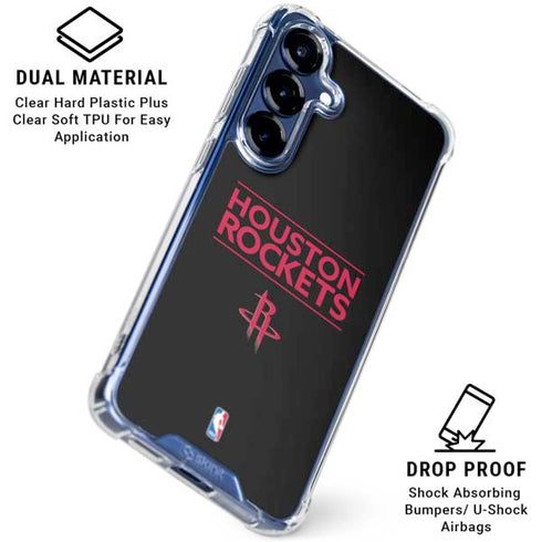 NBA Houston Rockets Standard - Black Galaxy S25 Plus Clear Case