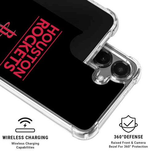 NBA Houston Rockets Standard - Black Galaxy S26 Plus Clear Case