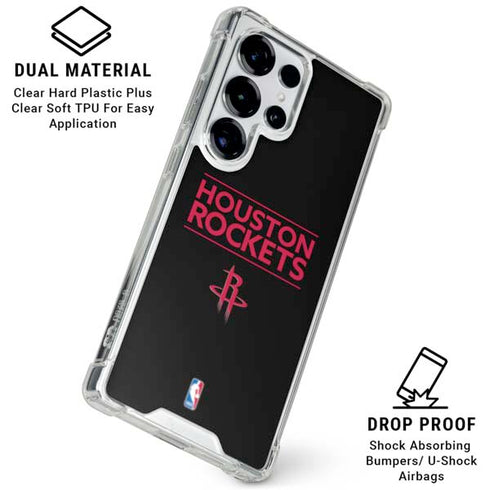 NBA Houston Rockets Standard - Black Galaxy S26 Ultra Clear Case