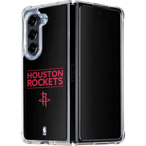 NBA Houston Rockets Standard - Black Galaxy Z Fold5 5G Clear Case