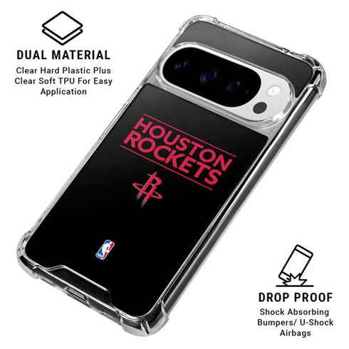 NBA Houston Rockets Standard - Black Google Pixel 10 Pro XL Clear Case