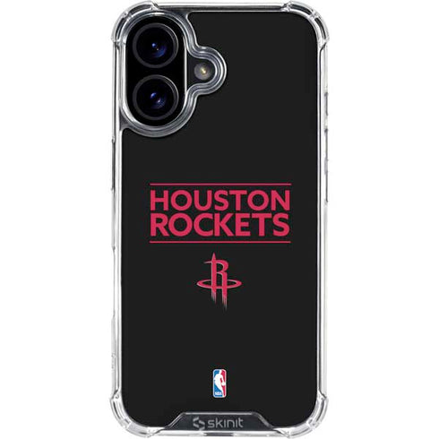 NBA Houston Rockets Standard - Black iPhone 16 Clear Case