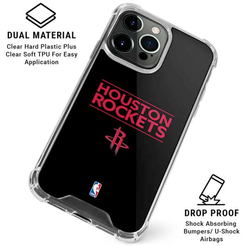 NBA Houston Rockets Standard - Black iPhone 16 Pro Max Clear Case