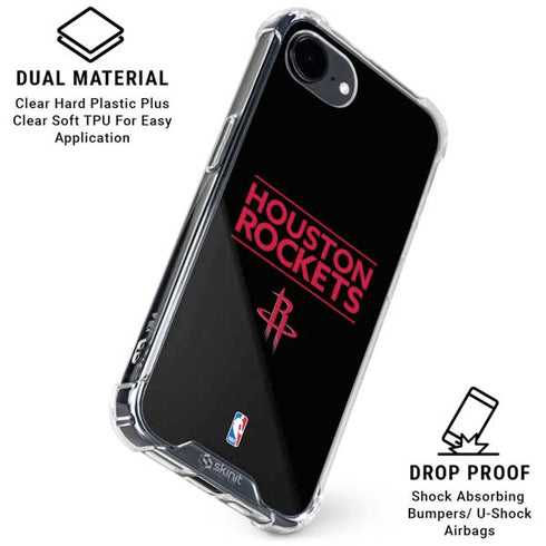 NBA Houston Rockets Standard - Black iPhone 16e Clear Case