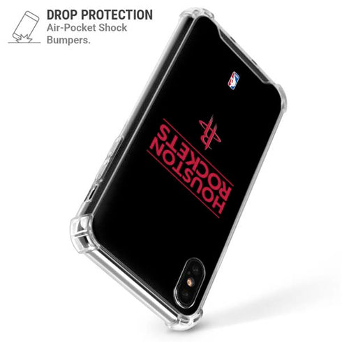 NBA Houston Rockets Standard - Black iPhone X/XS Clear Case