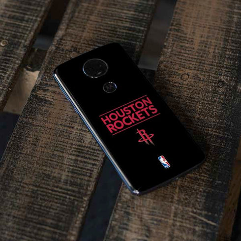NBA Houston Rockets Standard - Black Moto E5 Plus Skin