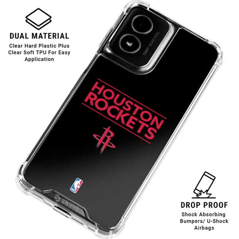 NBA Houston Rockets Standard - Black Moto G Power 5G (2024) Clear Case