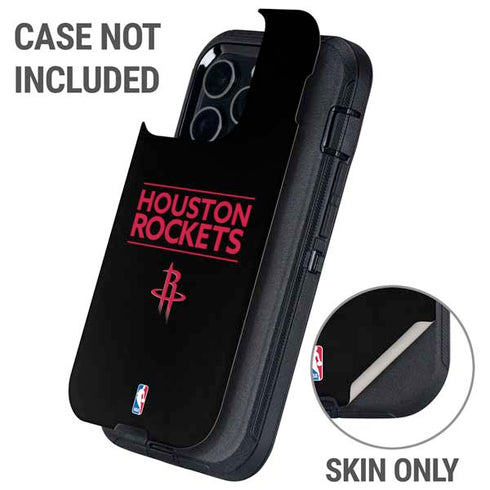 NBA Houston Rockets Standard - Black Otterbox Defender iPhone Skin