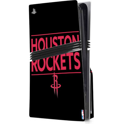 NBA Houston Rockets Standard - Black PS5 Pro Disk Console Skin