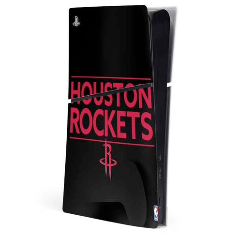 NBA Houston Rockets Standard - Black PS5 Slim Digital Edition Console Skin