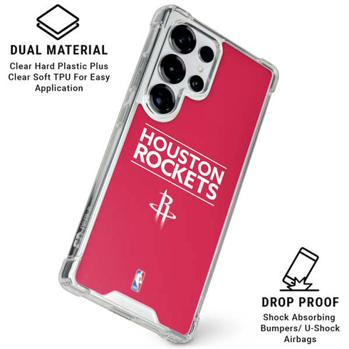 NBA Houston Rockets Standard - Red Galaxy S25 Ultra Clear Case
