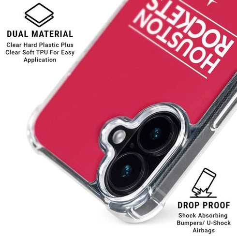 NBA Houston Rockets Standard - Red iPhone 16 Plus Clear Case