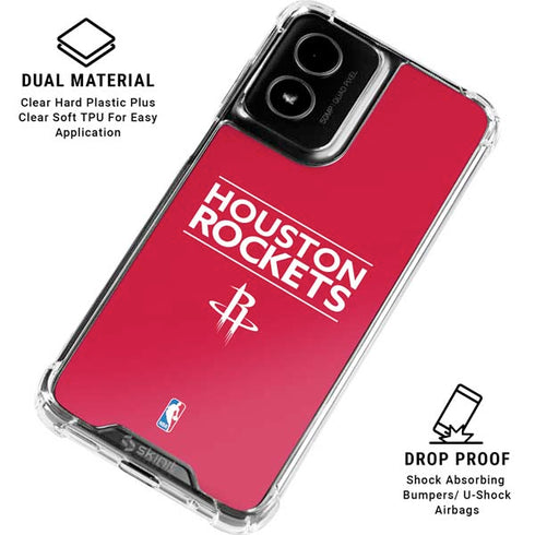 NBA Houston Rockets Standard - Red Moto G Power 5G (2024) Clear Case
