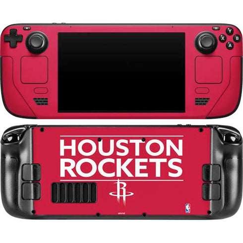 NBA Houston Rockets Standard - Red Steam Deck Handheld Gaming Computer OLED Skin