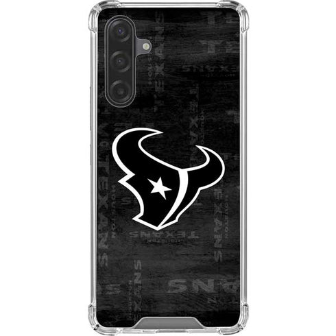 NFL Houston Texans Black & White Galaxy A17 Clear Case