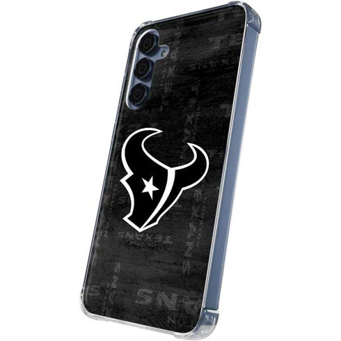 NFL Houston Texans Black & White Galaxy A35 5G Clear Case