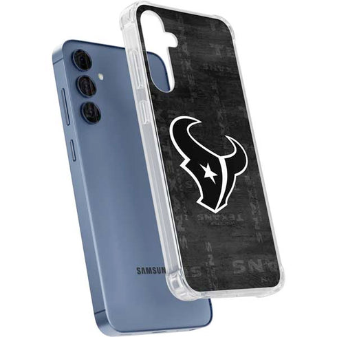NFL Houston Texans Black & White Galaxy A35 5G Clear Case