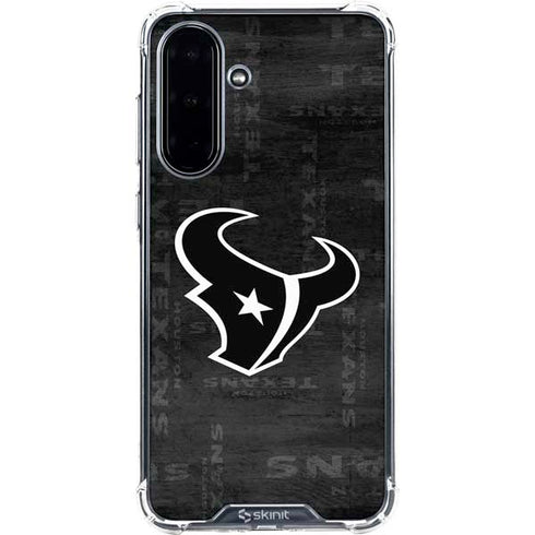 NFL Houston Texans Black & White Galaxy A36 5G Clear Case