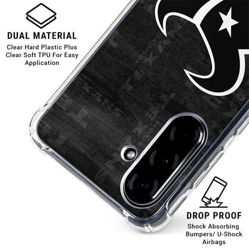NFL Houston Texans Black & White Galaxy A36 5G Clear Case