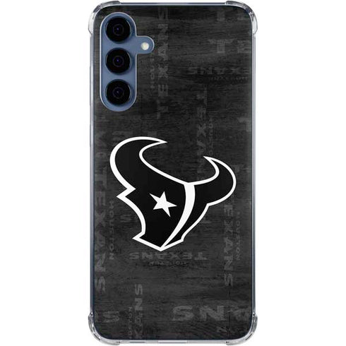 NFL Houston Texans Black & White Galaxy A55 5G Clear Case