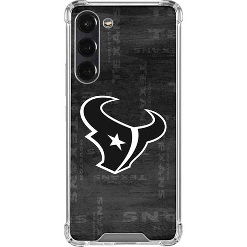 NFL Houston Texans Black & White Galaxy S24 FE Clear Case