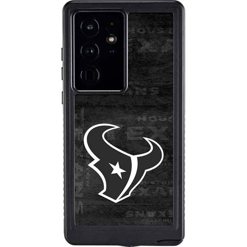 NFL Houston Texans Black & White Galaxy S24 Ultra Waterproof Case