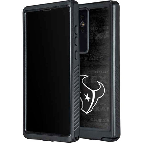 NFL Houston Texans Black & White Galaxy S24 Ultra Waterproof Case