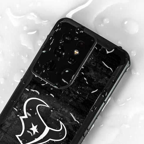 NFL Houston Texans Black & White Galaxy S24 Ultra Waterproof Case