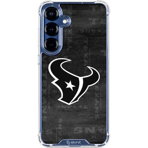 NFL Houston Texans Black & White Galaxy S25 Plus Clear Case