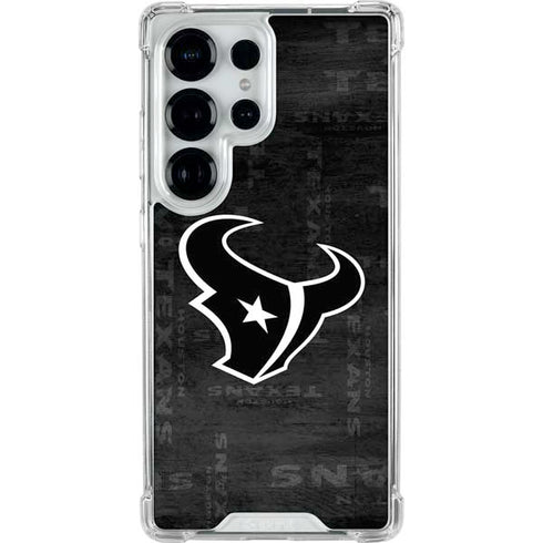 NFL Houston Texans Black & White Galaxy S25 Ultra Clear Case
