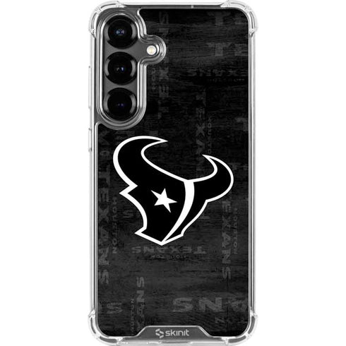 NFL Houston Texans Black & White Galaxy S26 Plus Clear Case