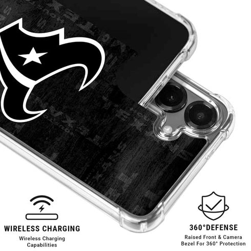 NFL Houston Texans Black & White Galaxy S26 Plus Clear Case