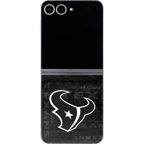 NFL Houston Texans Black & White Galaxy Z Flip6 Skin