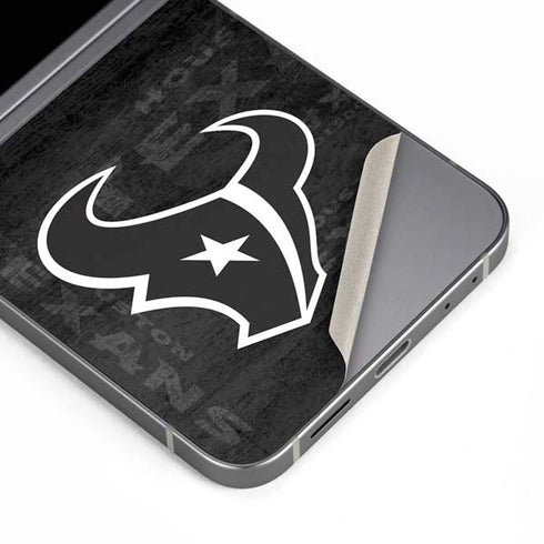 NFL Houston Texans Black & White Galaxy Z Flip6 Skin