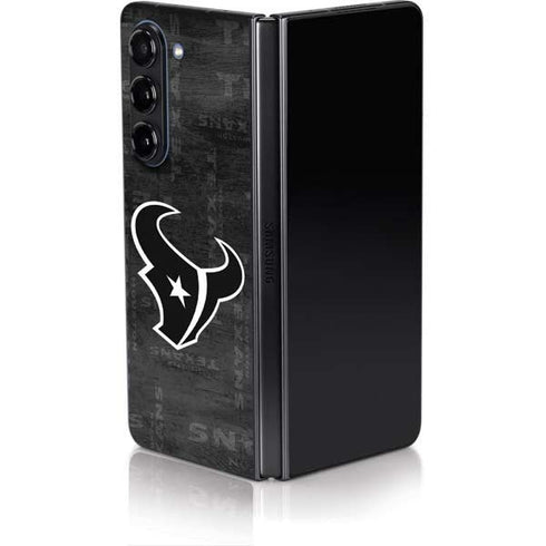 NFL Houston Texans Black & White Galaxy Z Fold5 5G Skin