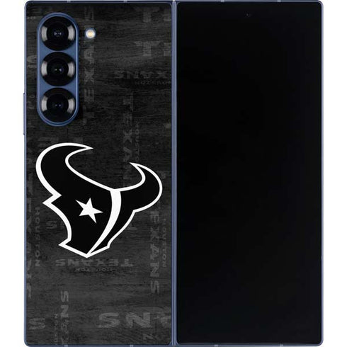 NFL Houston Texans Black & White Galaxy Z Fold6 Skin