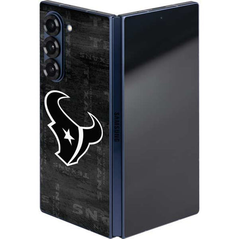 NFL Houston Texans Black & White Galaxy Z Fold6 Skin