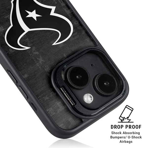 NFL Houston Texans Black & White iPhone 14 Kickstand Case