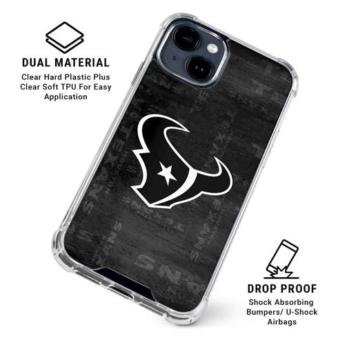 NFL Houston Texans Black & White iPhone 15 Clear Case