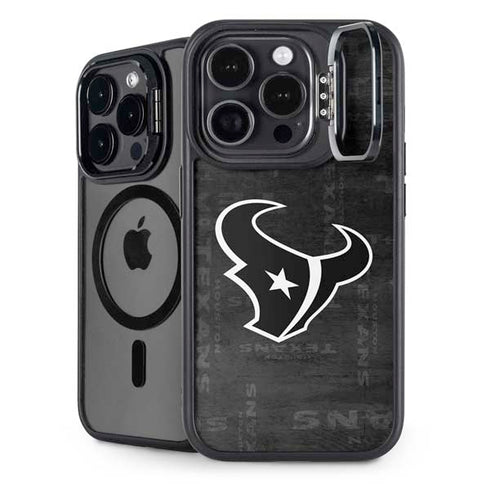 NFL Houston Texans Black & White iPhone 15 Pro Kickstand Case