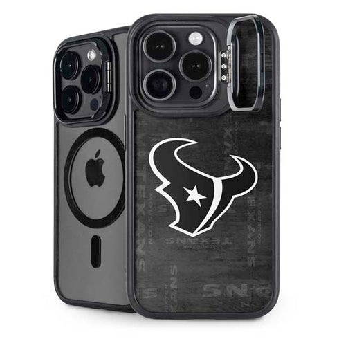NFL Houston Texans Black & White iPhone 15 Pro Max Kickstand Case