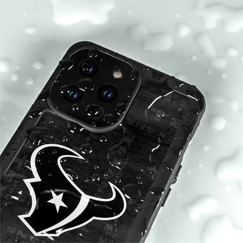 NFL Houston Texans Black & White iPhone 15 Pro Waterproof Case