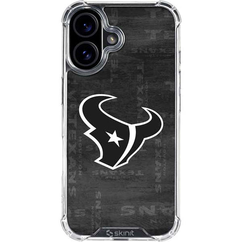 NFL Houston Texans Black & White iPhone 16 Plus Clear Case