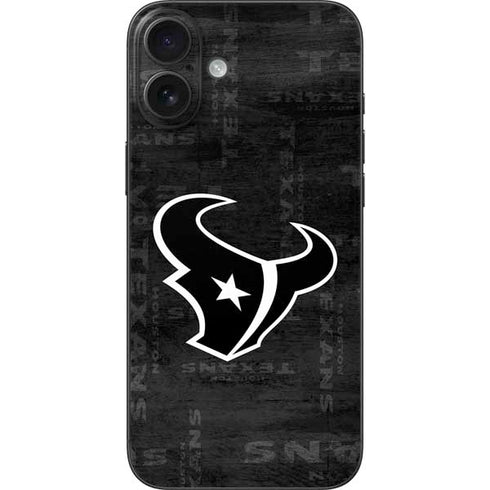NFL Houston Texans Black & White iPhone 16 Plus Skin